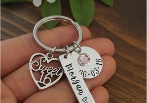 16 Gifts for 16th Birthday Girl Sweet 16 Keychain 16th Birthday Gift Personalized