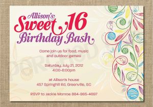 16 Year Old Birthday Invitations Sweet 16 Birthday Invitations Templates Free Sweet 16