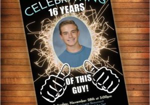 16th Birthday Card Boy 16th Birthday Invitation Thumbs Up Celebrating This Guy