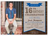 16th Birthday Card Boy Woodsy Banner Boys 16th Birthday Invitations Paperstyle