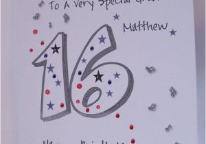 16th Birthday Cards for son Personalised Handmade 16th Birthday Card son Grandson