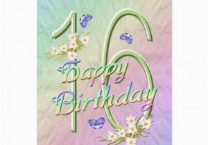 16th Birthday Flowers 16th Birthday butterflies and Flowers Card Zazzle