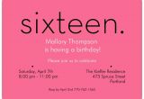 16th Birthday Invitation Wording Sixteen Pink 16th Birthday Invitations Paperstyle