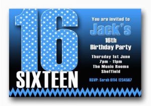 16th Birthday Invitations for Boys Personalised Boys Girls 16th Birthday Party Invitations