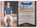 16th Birthday Invitations for Boys Woodsy Banner Boys 16th Birthday Invitations Paperstyle