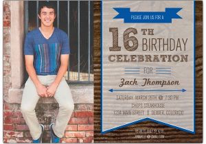 16th Birthday Invitations for Boys Woodsy Banner Boys 16th Birthday Invitations Paperstyle
