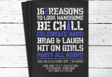 16th Birthday Party Invitations Boy 16th Birthday Invite Personalized Printable 16th Birthday