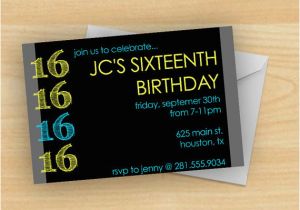 16th Birthday Party Invitations Boy Free Printable 16 Year Old Birthday Invitation Template