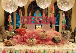 16th Birthday Table Decorations Gorgeous Sweet 16 Candy Buffet with Tassel Confetti
