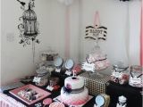 16th Birthday Table Decorations the Grape Vine events Black White and Pink Buffet Table