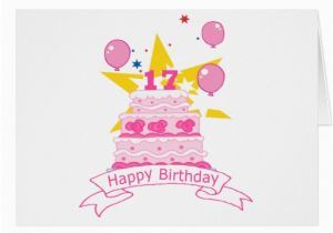 17 Year Old Birthday Cards 17 Year Old Birthday Cake Greeting Card Zazzle