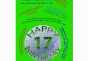 17 Year Old Birthday Cards Golf Jokes Birthday Card for 17 Year Old Zazzle