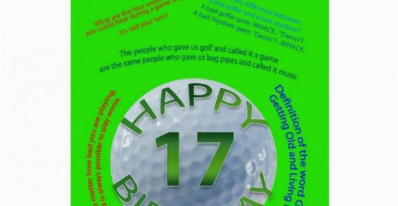 17 Year Old Birthday Cards Golf Jokes Birthday Card for 17 Year Old Zazzle