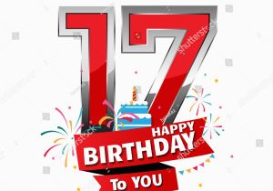 17 Year Old Birthday Cards Happy Birthday 17 Date Fun Celebration Stock Vektor