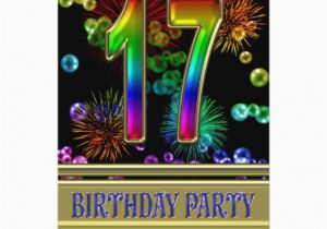 17th Birthday Invitation Ideas 17th Birthday Party Invitation with Bubbles Zazzle