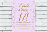 17th Birthday Party Invitations 17th Birthday Invitation Seventeenth Birthday Gold Glitter