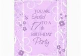 17th Birthday Party Invitations Lavender Floral 17th Birthday Party Invitations 5 Quot X 7