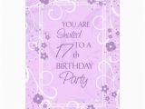 17th Birthday Party Invitations Lavender Floral 17th Birthday Party Invitations 5 Quot X 7