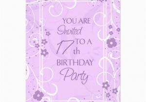 17th Birthday Party Invitations Lavender Floral 17th Birthday Party Invitations 5 Quot X 7