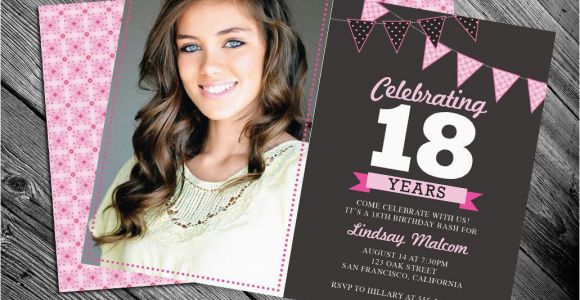 18 Year Old Birthday Party Invitations 18th Birthday Invitation