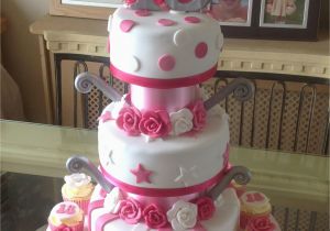 18th Birthday Cake Decorations Uk 3 Tier 18th Birthday Cake In Pink White Silver with