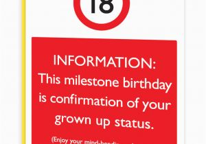 18th Birthday Card Messages Funny Brainbox Candy 18th Birthday Greeting Age Card Funny