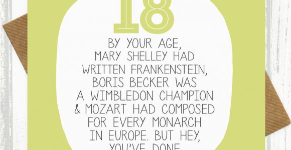 18th Birthday Card Messages Funny by Your Age Funny 18th Birthday Card by Paper Plane