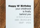 18th Birthday Card Messages Funny Funny 18th Birthday Card 39 Childhood is Behind You 39 by