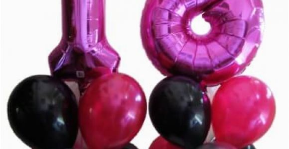 18th Birthday Flowers and Balloons Pink 18th Birthday Balloon Bouquet