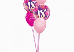 18th Birthday Flowers and Balloons Pink 18th Birthday Balloon Bouquet Party Fever