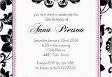 18th Birthday Invitation Card Designs 18th Birthday Party Invitation Adult Birthday Invitations