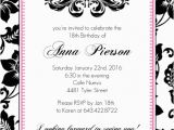 18th Birthday Invitation Card Designs 18th Birthday Party Invitation Adult Birthday Invitations