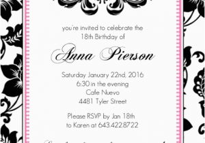 18th Birthday Invitation Card Designs 18th Birthday Party Invitation Adult Birthday Invitations