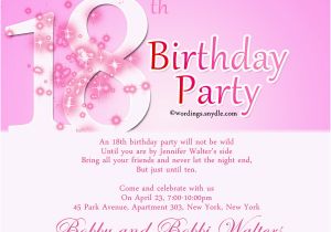 18th Birthday Invitation Wording Ideas 18th Birthday Party Invitation Wording Wordings and Messages