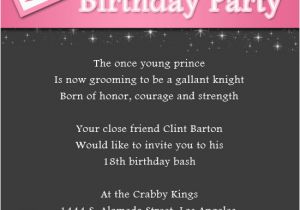 18th Birthday Invitation Wording Ideas 18th Birthday Party Invitation Wording Wordings and Messages