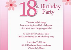 18th Birthday Invitation Wording Ideas 18th Birthday Party Invitation Wording Wordings and Messages