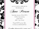 18th Birthday Invitation Wording Samples 18th Birthday Party Invitation Adult Birthday Invitations