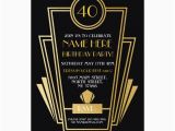 1920s Birthday Party Invitations 1920 39 S Art Deco Birthday Invite Gatsby Party Gold Zazzle Com