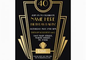 1920s Birthday Party Invitations 1920 39 S Art Deco Birthday Invite Gatsby Party Gold Zazzle Com