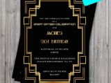 1920s Birthday Party Invitations Great Gatsby 1920s Birthday Invitation 21st Birthday