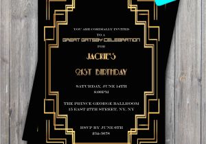 1920s Birthday Party Invitations Great Gatsby 1920s Birthday Invitation 21st Birthday