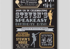 1920s Birthday Party Invitations Speakeasy Prohibition 1920s Art Deco Invitation