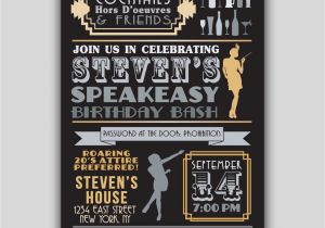 1920s Birthday Party Invitations Speakeasy Prohibition 1920s Art Deco Invitation