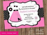 1950 S Birthday Invitations 1950 39 S Poodle Skirt Birthday Invitations 1 00 Each with