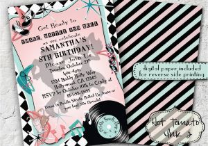 1950 S Birthday Invitations 1950s sock Hop Invitation Retro Invitation 1950s Birthday