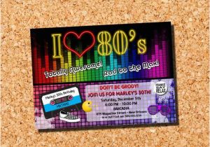 1980s Birthday Party Invitations 1980s Invitation 80s Invitation 1980s Birthday Invitation