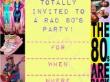 1980s Birthday Party Invitations Items Similar to Blank 80 39 S Costume Party Invitations