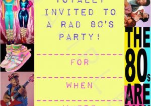 1980s Birthday Party Invitations Items Similar to Blank 80 39 S Costume Party Invitations