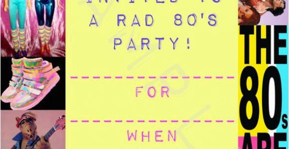 1980s Birthday Party Invitations Items Similar to Blank 80 39 S Costume Party Invitations