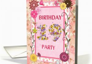 19th Birthday Invitations 19th Birthday Party Flowers and butterflies Card 945628